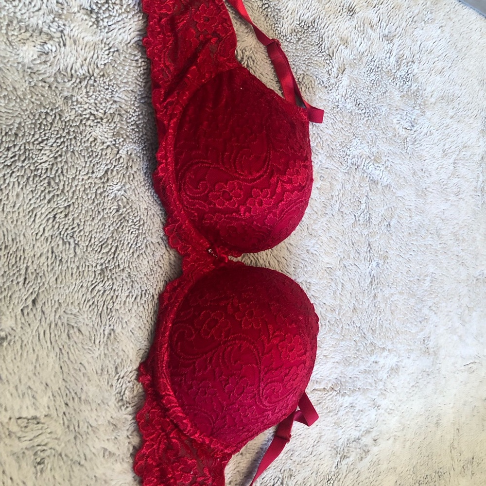Elegant Red Lace Bra